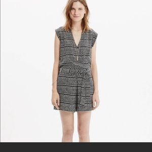 NWOT MADEWELL│Geometric Kimono Silk Romper (Small)